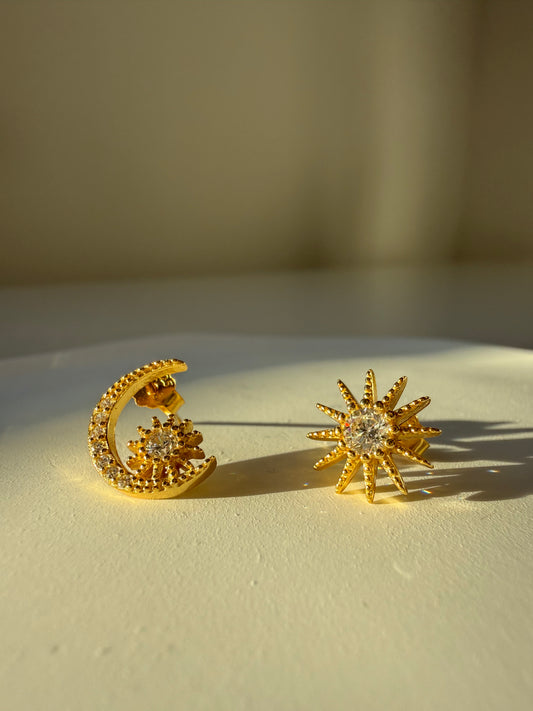 Cercei semiluna si soare din Argint 925