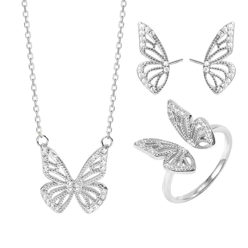 Cercei din argint 925 Glamour Butterflies