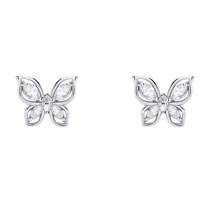 Cercei din argint 925 Crystal Butterfly