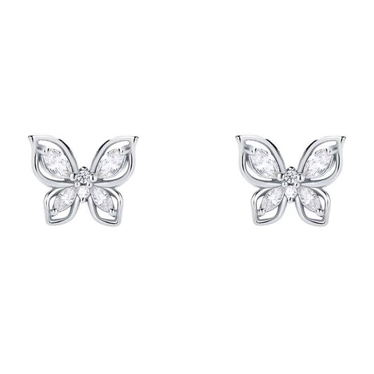 Cercei din argint 925 Crystal Butterfly