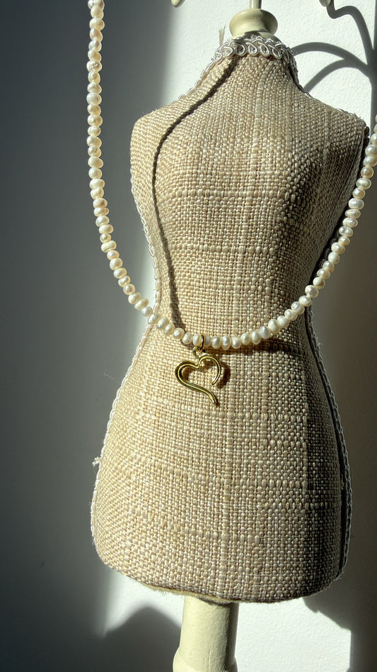 Colier Pearl Heart din Argint 925 cu perle de cultură