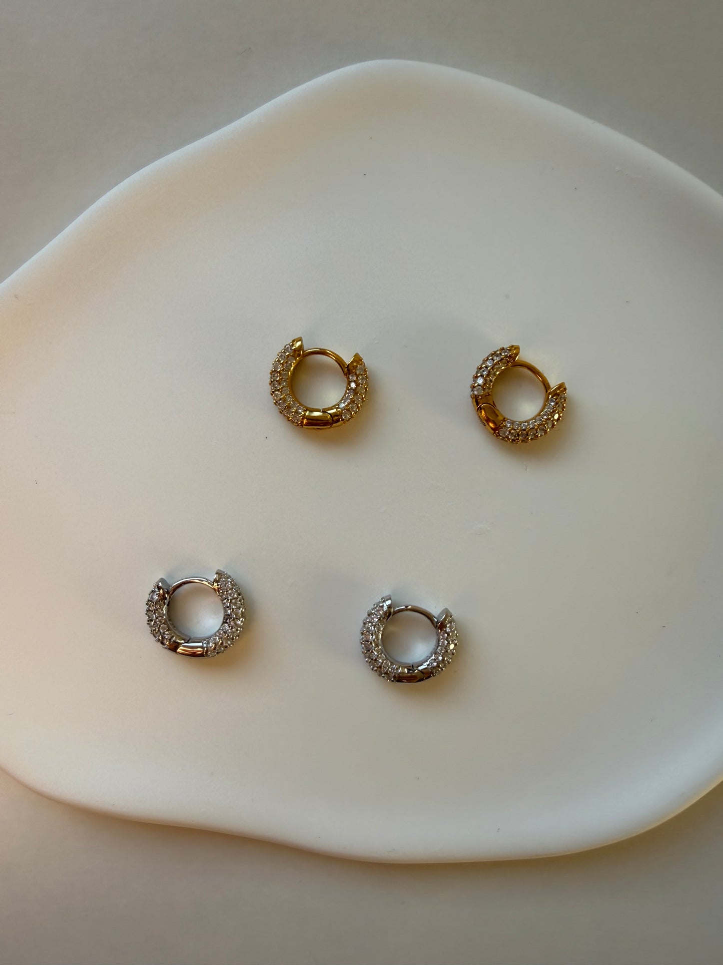 Cercei Crystal Hoops din Argint 925