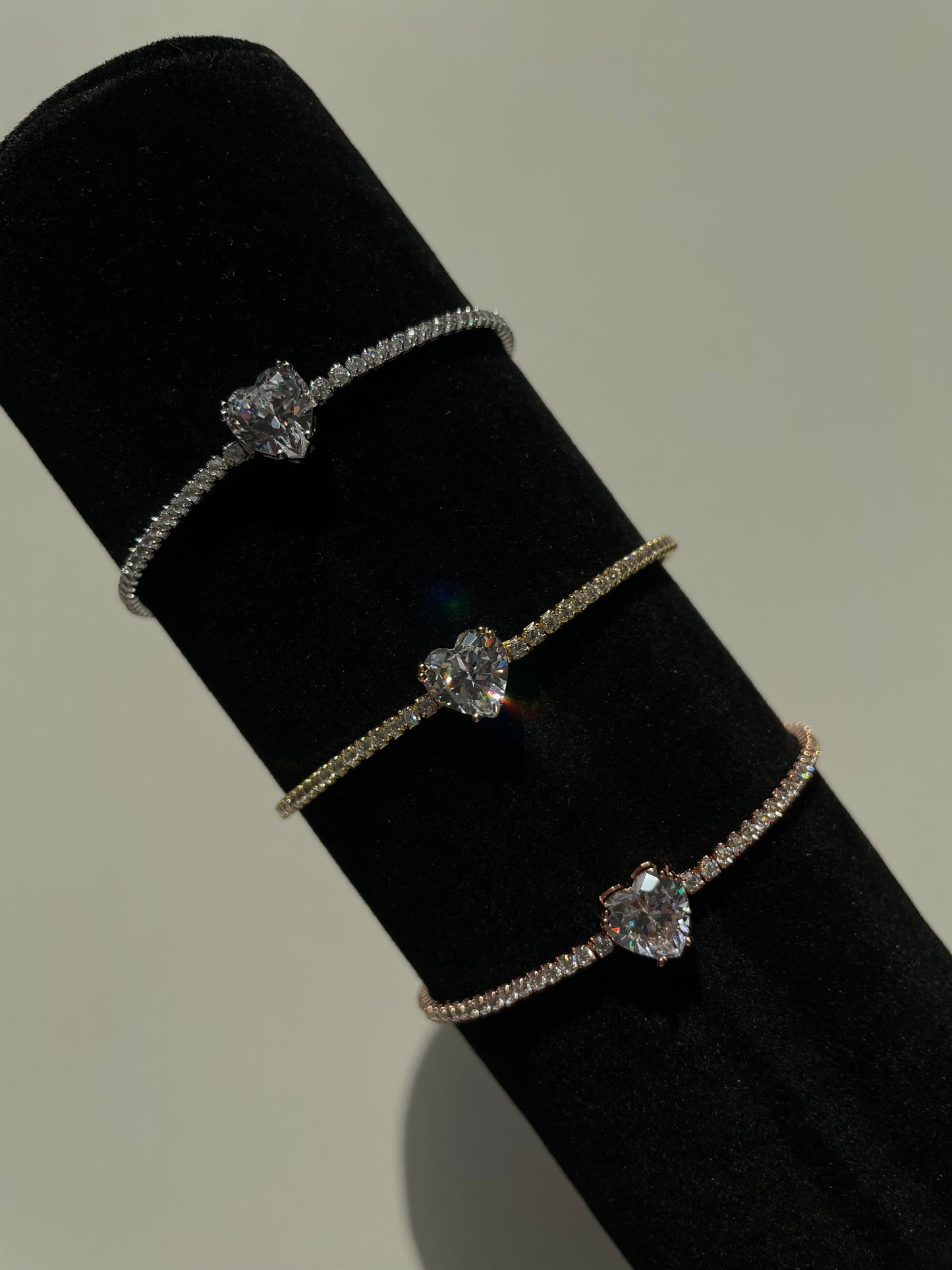 Bratara Tennis din argint 925 cu inima si cristale