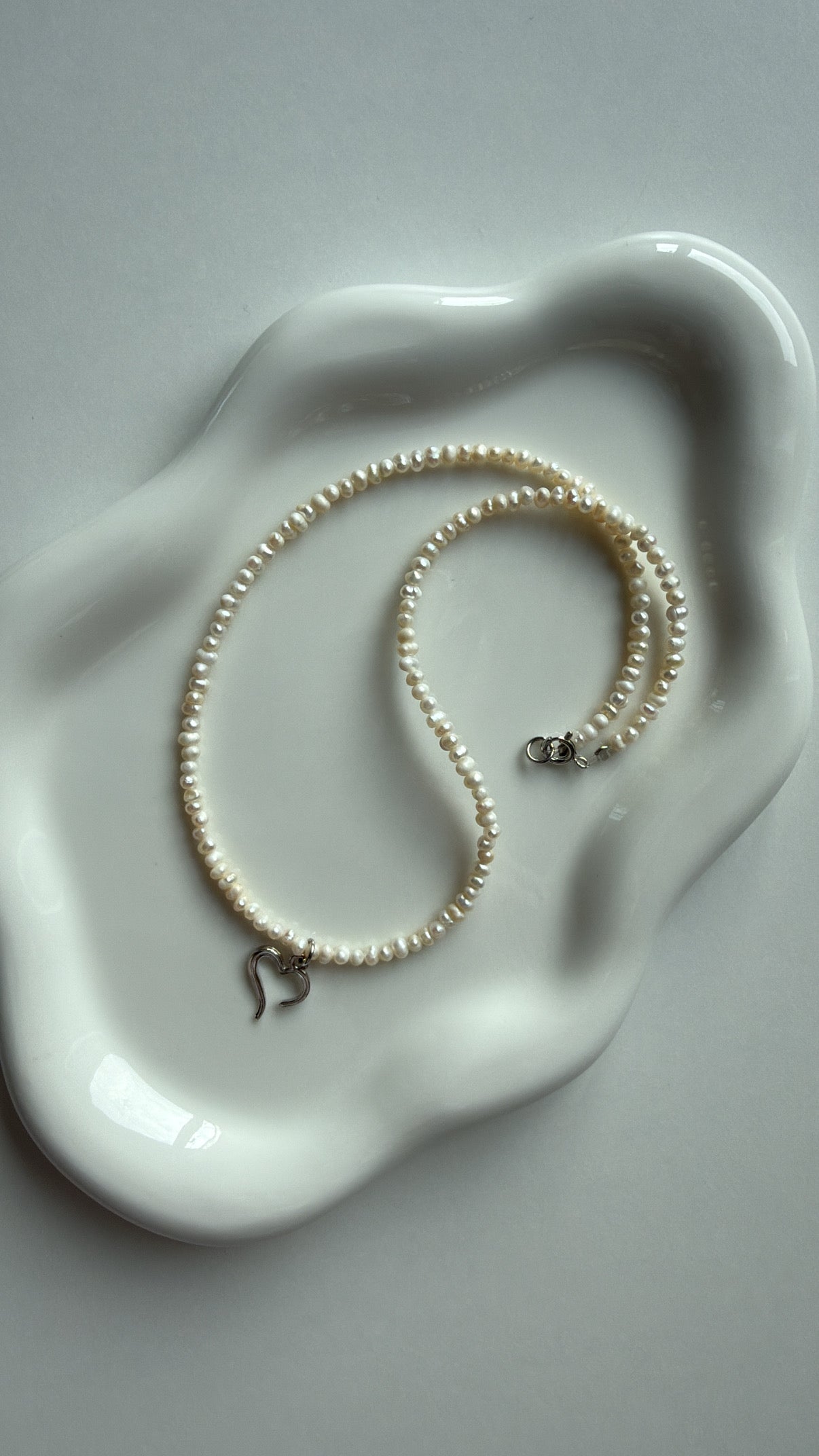 Colier Pearl Heart din Argint 925 cu perle de cultură