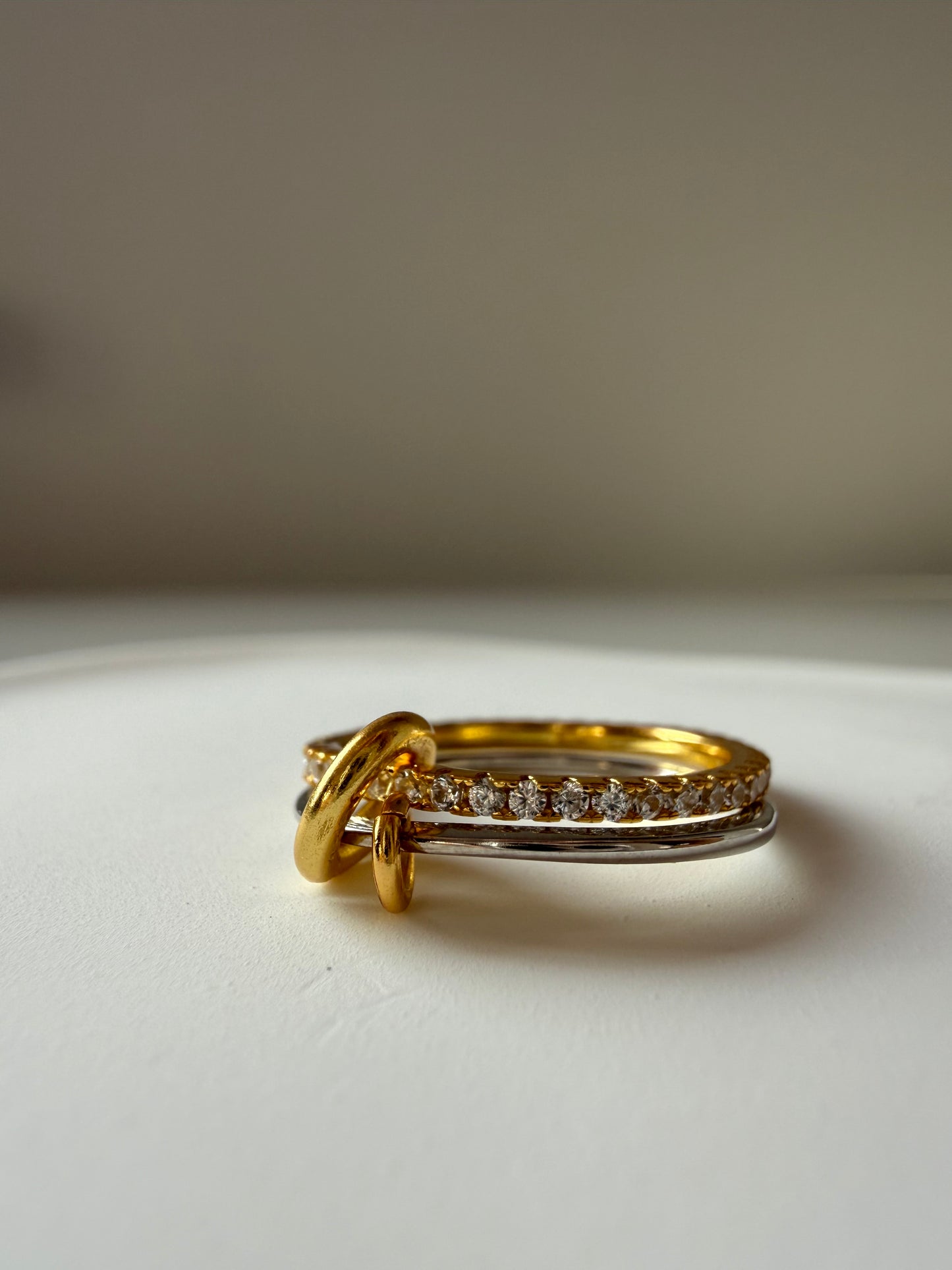 Inel dublu cu cristale din Argint 925