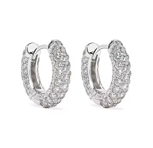 Cercei Crystal Hoops din Argint 925
