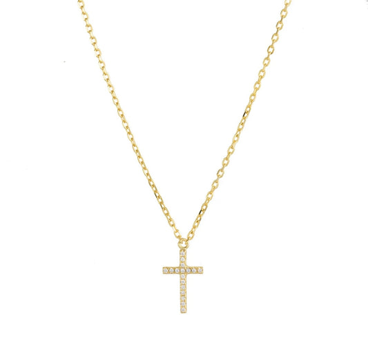 Colier Little Cross din argint 925 cu pietre din zirconiu