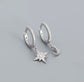 Cercei rotunzi Moon and Star din Argint 925