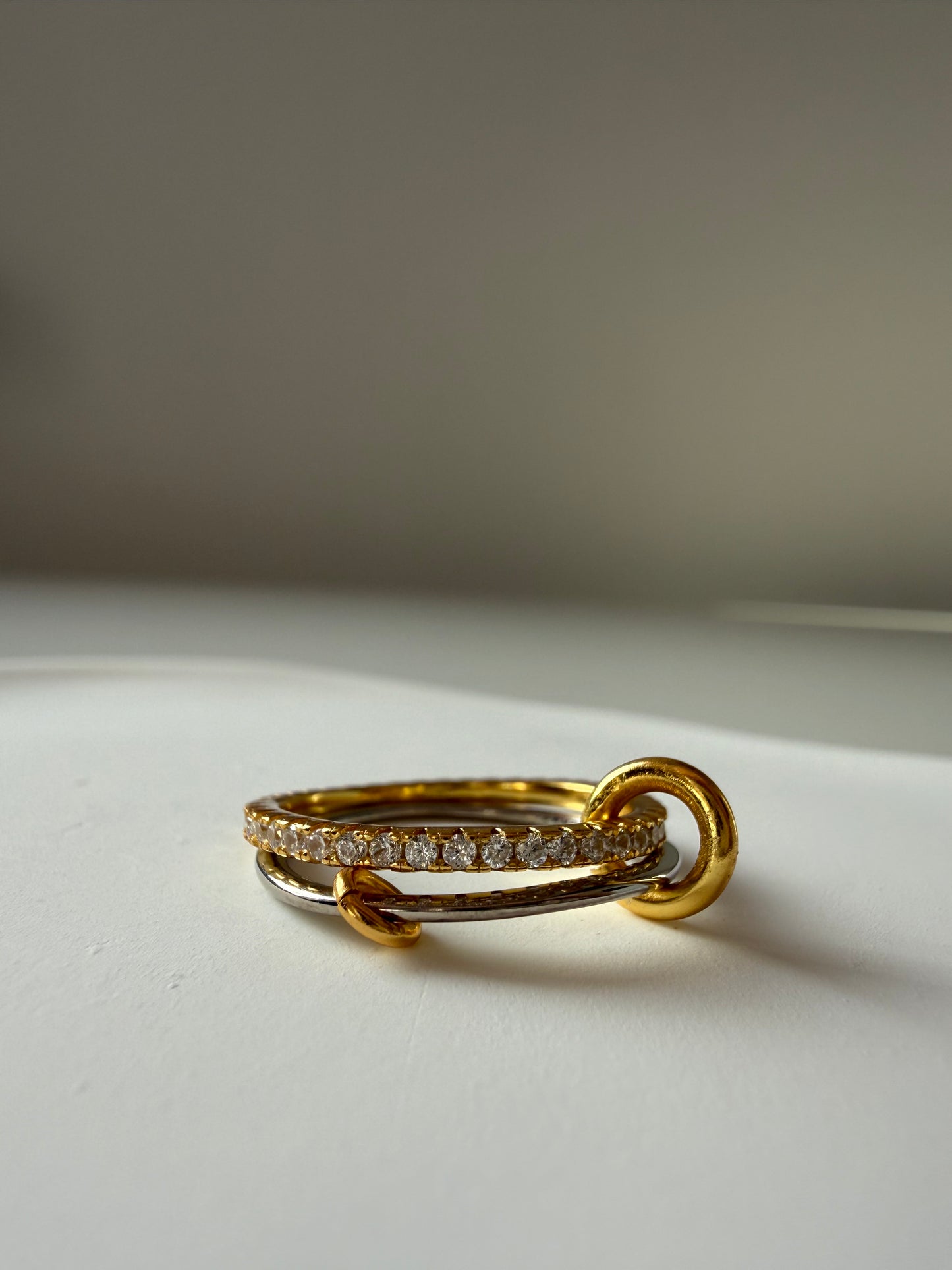 Inel dublu cu cristale din Argint 925