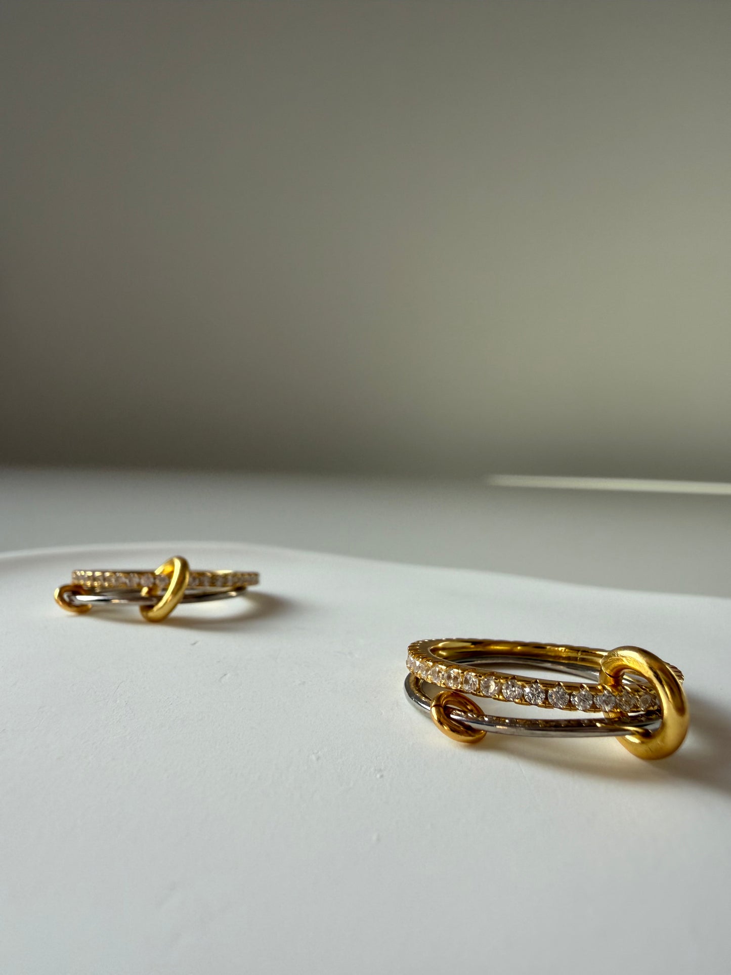 Inel dublu cu cristale din Argint 925