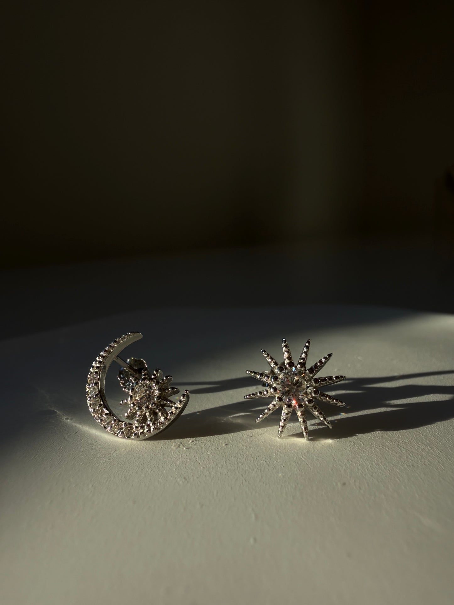 Cercei semiluna si soare din Argint 925