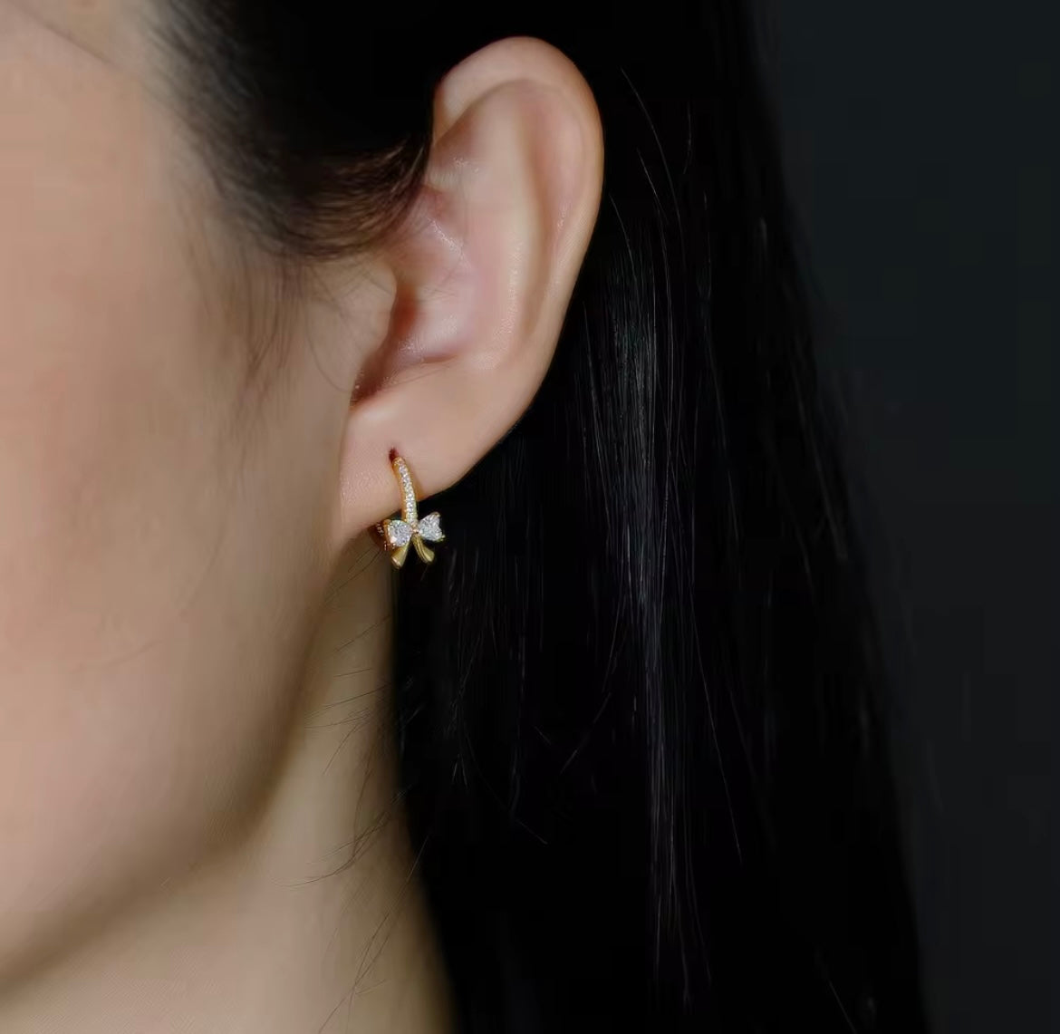 Cercei Huggies cu fundita din Argint 925