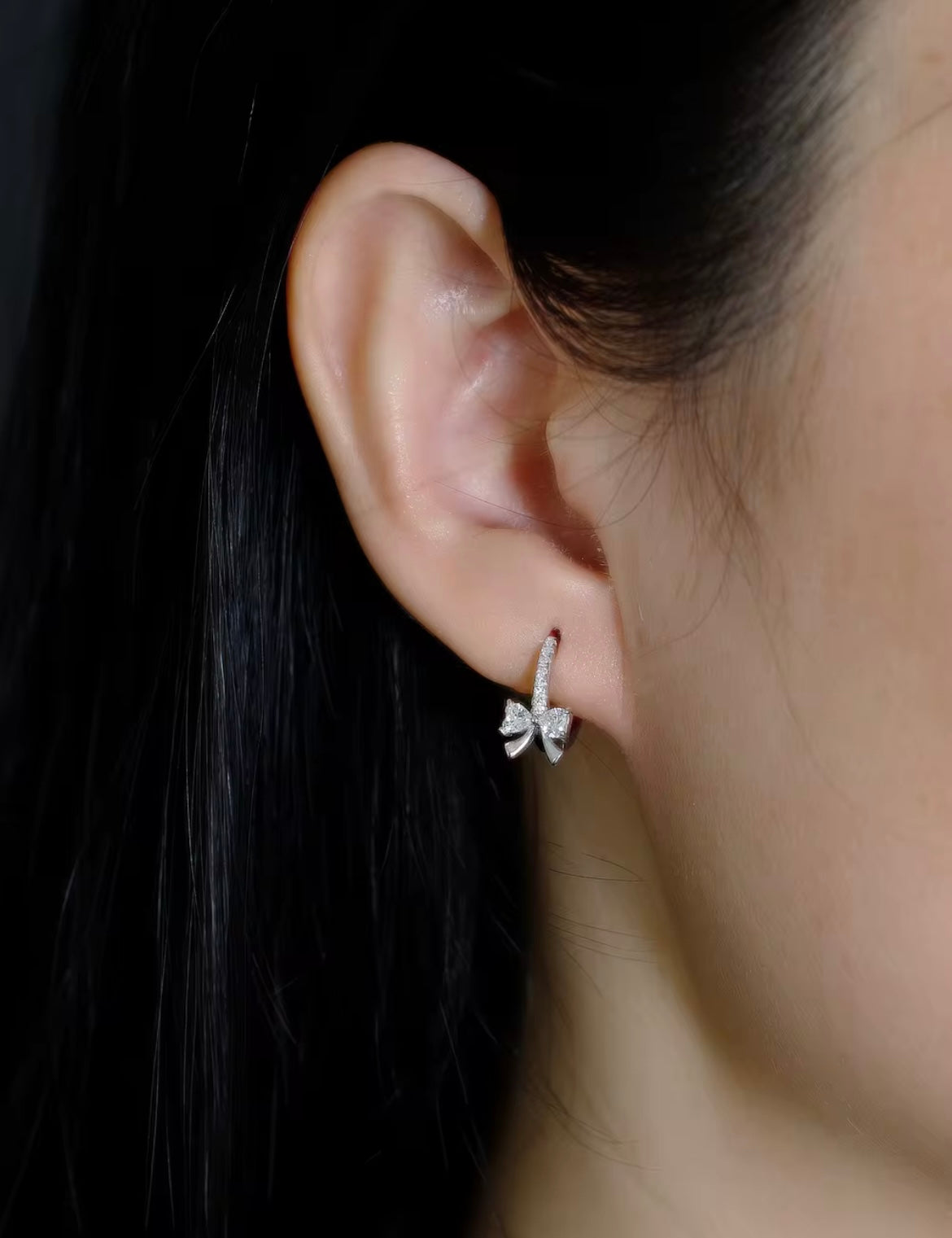 Cercei Huggies cu fundita din Argint 925