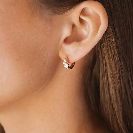 Cercei huggies din argint 925 cu pietre de zirconiu Touch of Sparkle