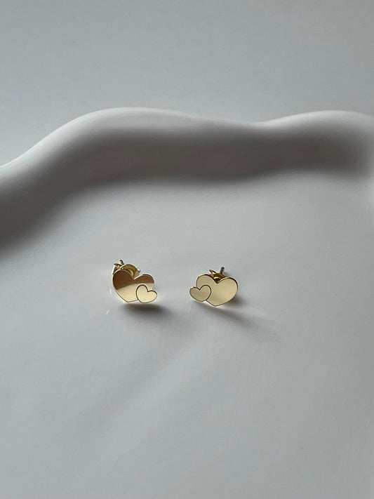 Cercei Golden Heart din aur 14k